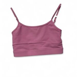 WilO NWOT pink ribbed sports bra with adjustable strap med